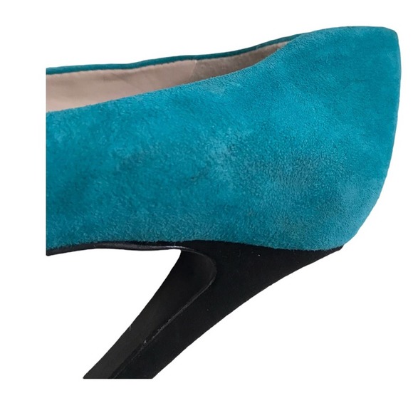 Bcbgmaxazria | Pandee Suede Blue & Black Platform Heels - Picture 9 of 10